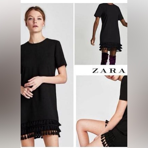 ZARA SHIFT tassel fringed dress - Picture 1 of 12